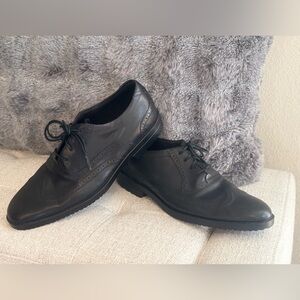 Rockport Adiprene by Adidas black leather wingtip Oxford shoes